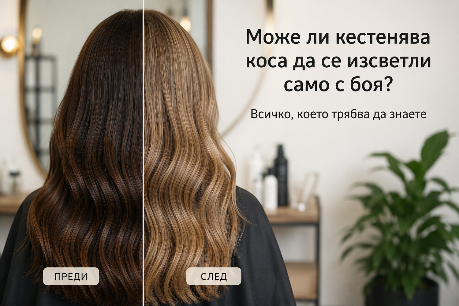 Може ли кестенява коса да се изсветли само с боя?