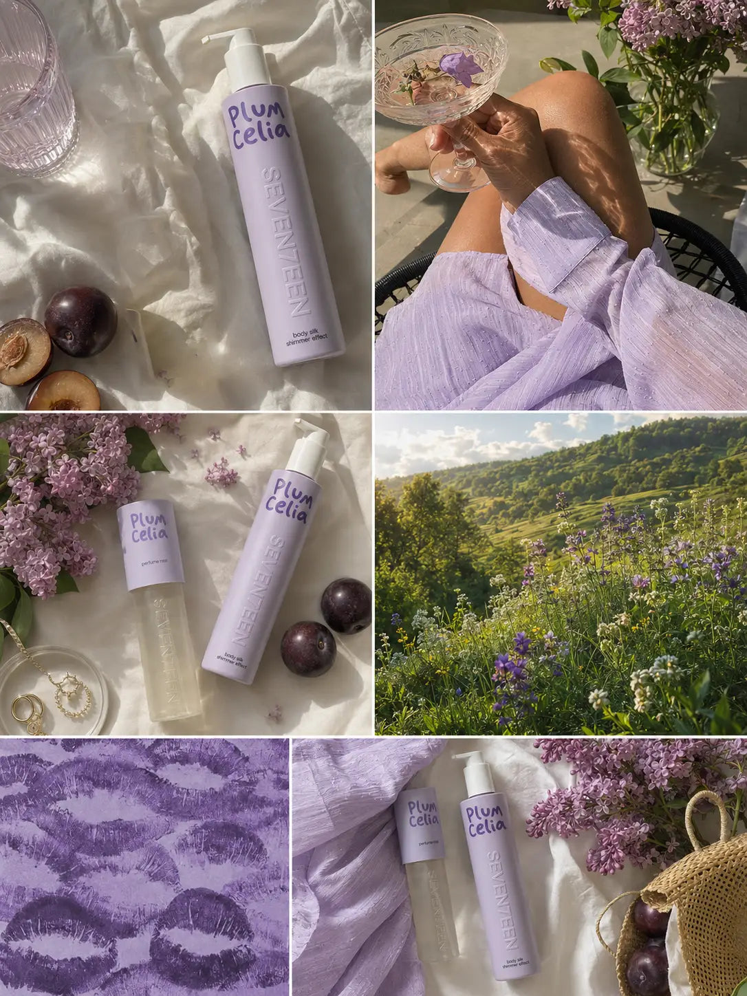Лосион за тяло  с блестящи частици Plum Celia Body Silk 250ml | Seventeen