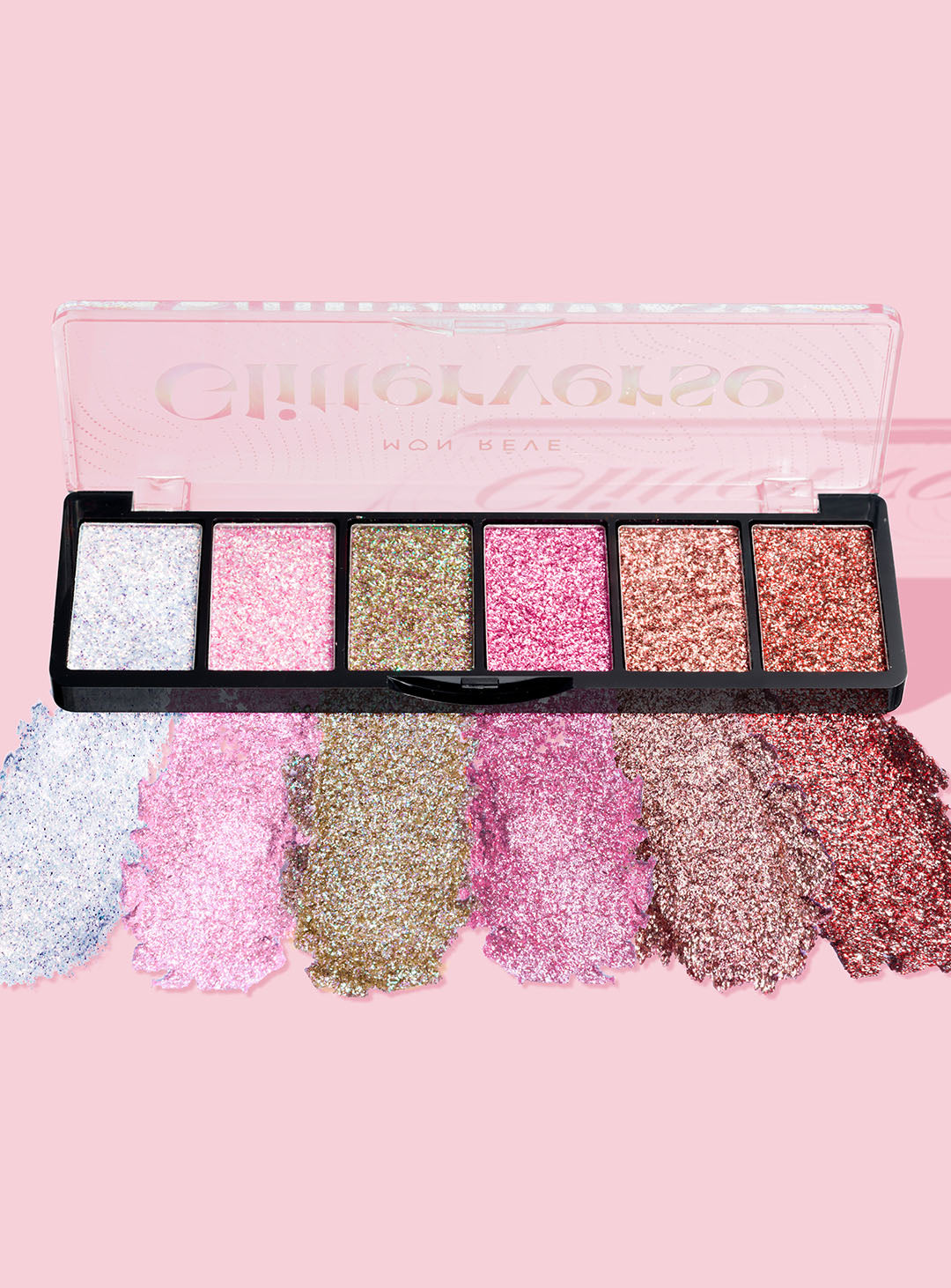 Блестящи сенки за очи палитра с 6 цвята Glitterverse