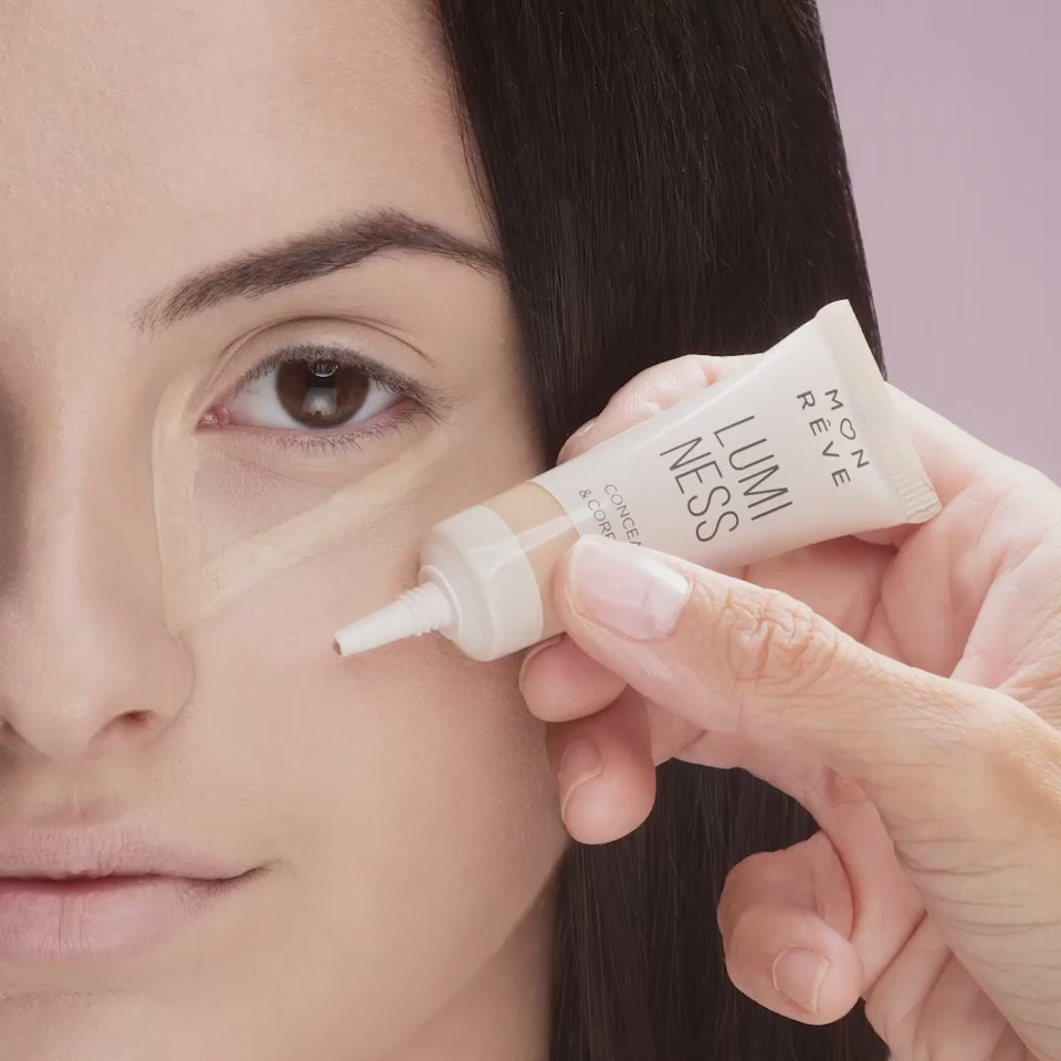 Зареждане на видео Коректор за покритие на тъмни кръгове Luminess Concealer