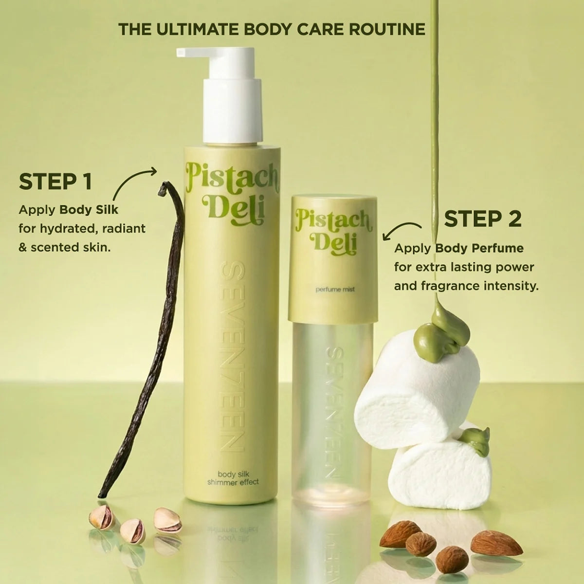 Лосион за тяло с блестящи частици Pistach Deli Body Silk 250ml | Seventeen